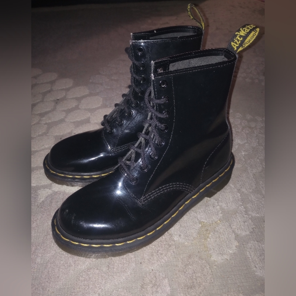 Dr. Martens Black Patent Leather Boots